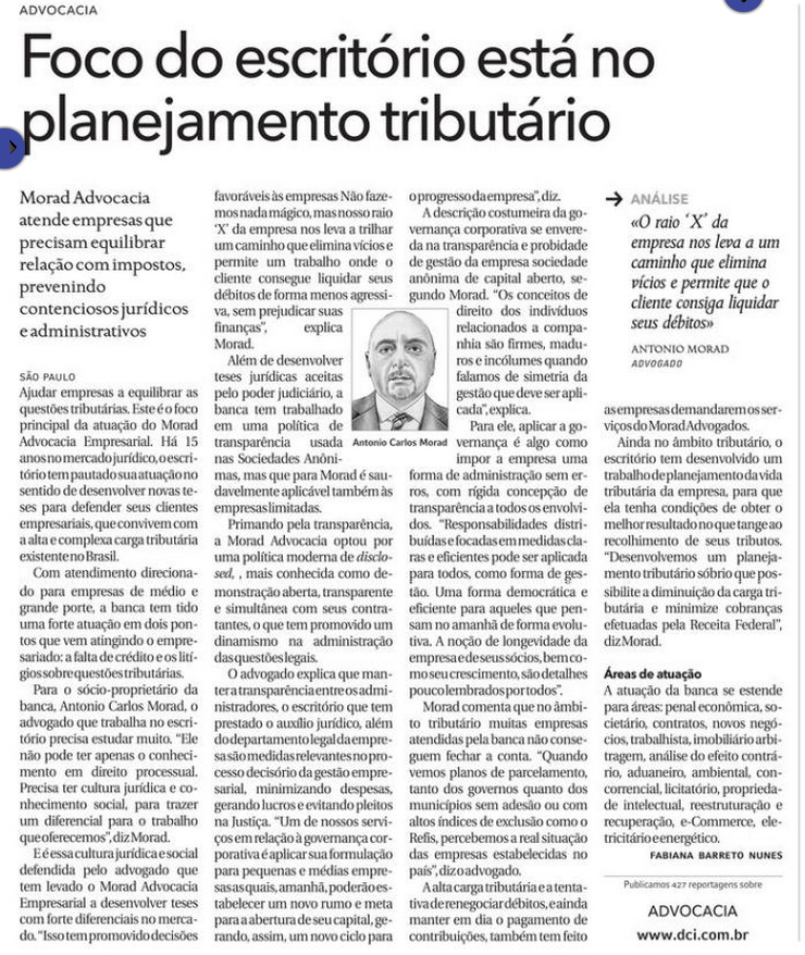 Foco do escritório está no planejamento tributário Foco do escritório está no planejamento tributário
